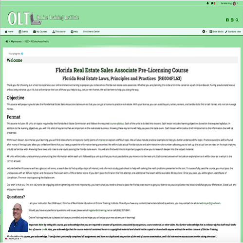Real Estate Sales Associate Pre-Licensing Course (RE006FL63) - Six (6) month access Real Estate Sales Associate Pre-Licensing Course (RE006FL63) - Six (6) month access